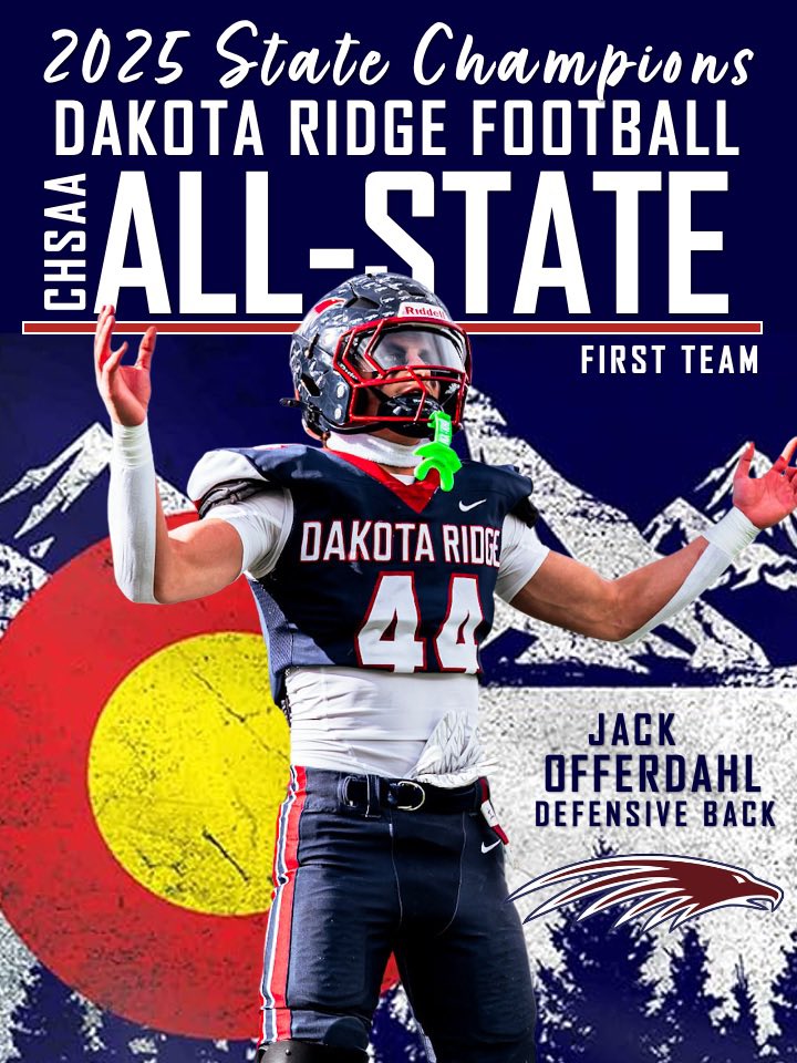 JackOfferdahl's tweet image. Just want to thank all the coaches in Colorado who voted me 1st team All-State. Blessed and grateful beyond all others!! #AGTG. @DakotaRidgeFB @drsofferdahl @DRidgeCoachB1 @ProStarSports @CoachJoeWoodley @Coach_VasquezAJ @DrakeBulldogsFB