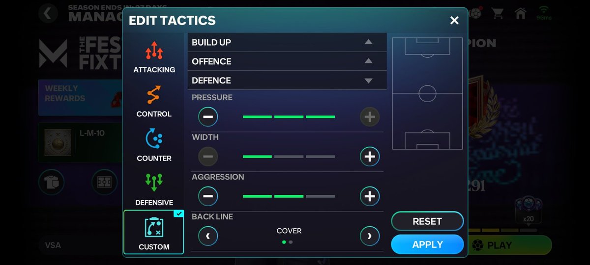 FCMMIZ's tweet photo. Manager Mode Tactis 

Formation 4-2-4 https://t.co/Ndqp7r9xnq