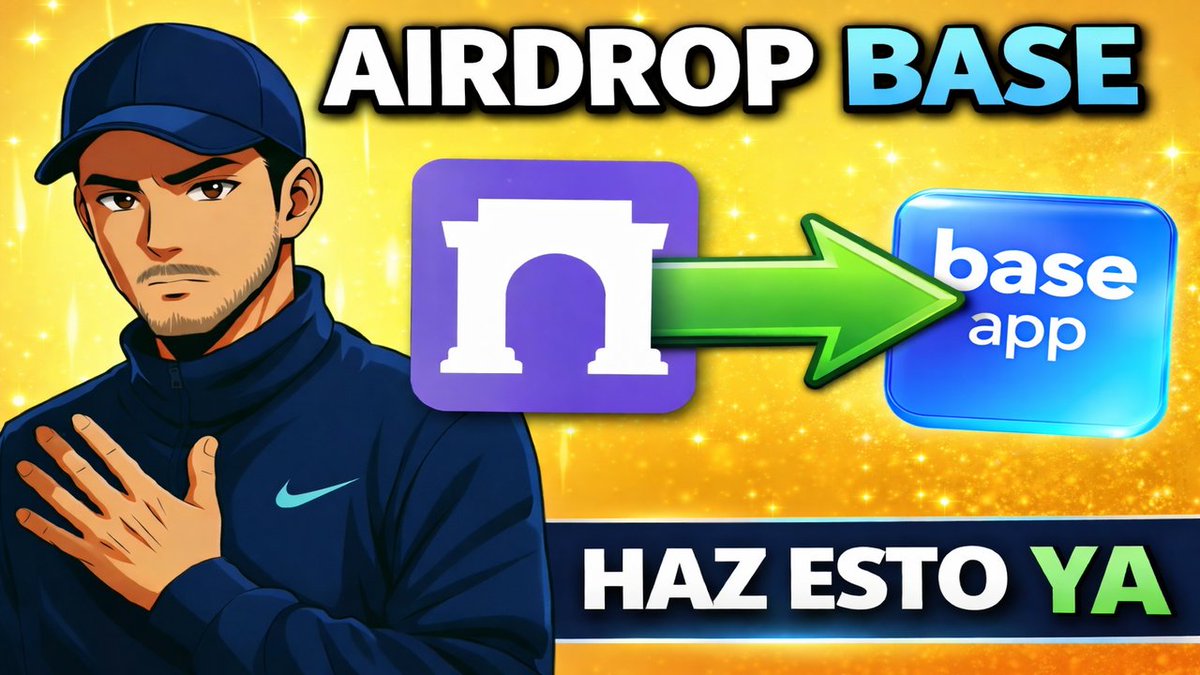 Haz esto YAAAAA !!! para calificar al Airdrop de Base
BASE APP 🟦
Video explicativo en YouTube 🔽🔽🔽🔽
youtu.be/Zx3V95iZa0A