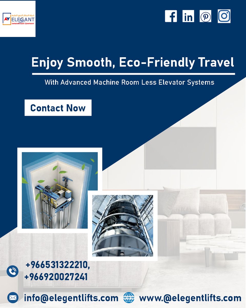 ElegentElevato1's tweet photo. Elegant Lifts offers eco-friendly, safe, and stylish elevators, reducing energy use and maintenance for smarter buildings.
https://t.co/A8qP9i1naY

#ElegantLifts #SmartElevators #EcoFriendlyTravel #ModernDesign #MachineRoomLess #GreenTechnology #VerticalMobility #SafeStructures https://t.co/QpnV8OiKfy