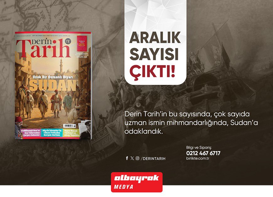 📌Derin Tarih Aralık Sayısı Çıktı!

📍Şimdi birlikte.com.tr

📍Bilgi ve Sipariş için; 0212 467 67 17

📍WhatsApp Sipariş Hattı: 0535 250 48 48
#dergi #dergilikheryerde abonelikmerkezi abone dergiaboneliği dergilerim dergiokumak dergiokuyorum iyikidergilervar