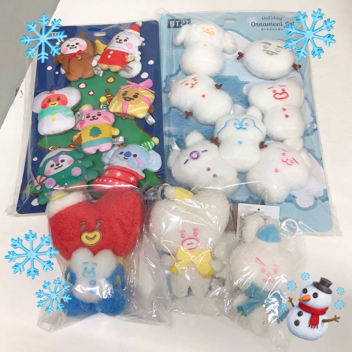 BTS #방탄소년단 BT21 SNOW MAN 雪だるまぬいぐるみ、スノーマスコット