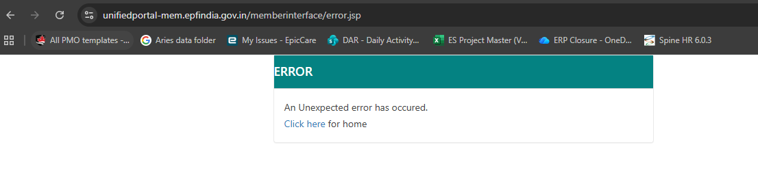 dabhs79's tweet photo. Hello Team at @officialepfo 

It is throwing error while try login to EPF Withdrawal site.
https://t.co/lGGu6kJNK3 https://t.co/diNwjKqqcH