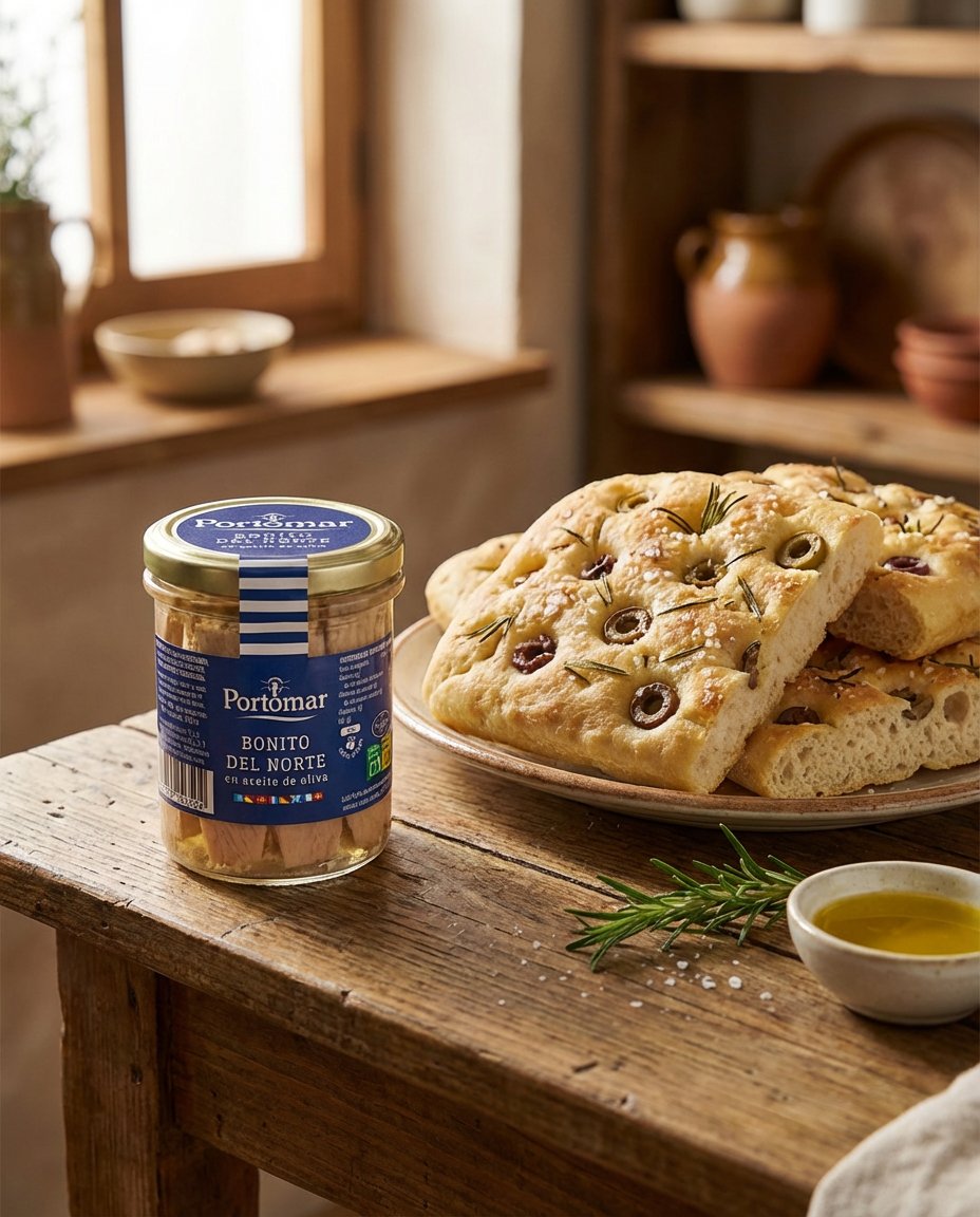 Idea de cena de Reyes 💫 para toda la familia ¡mini focaccias de Bonito del Norte! 

Deliciosas, fáciles de preparar y perfectas para que los peques ayuden a decorarlas.

#ConservasPortomar #Portomar