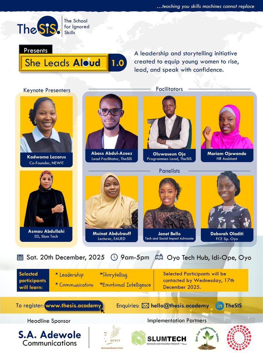 newomenintech's tweet photo. Proud to serve as the Implementing Partner for She Leads Aloud, a leadership programme empowering young women to find their voice, build confidence, and lead boldly beyond stereotypes.
#SheLeadsAloud #NEWIT #GirlsLeadership #YouthEmpowerment https://t.co/7lZfr0fXb1