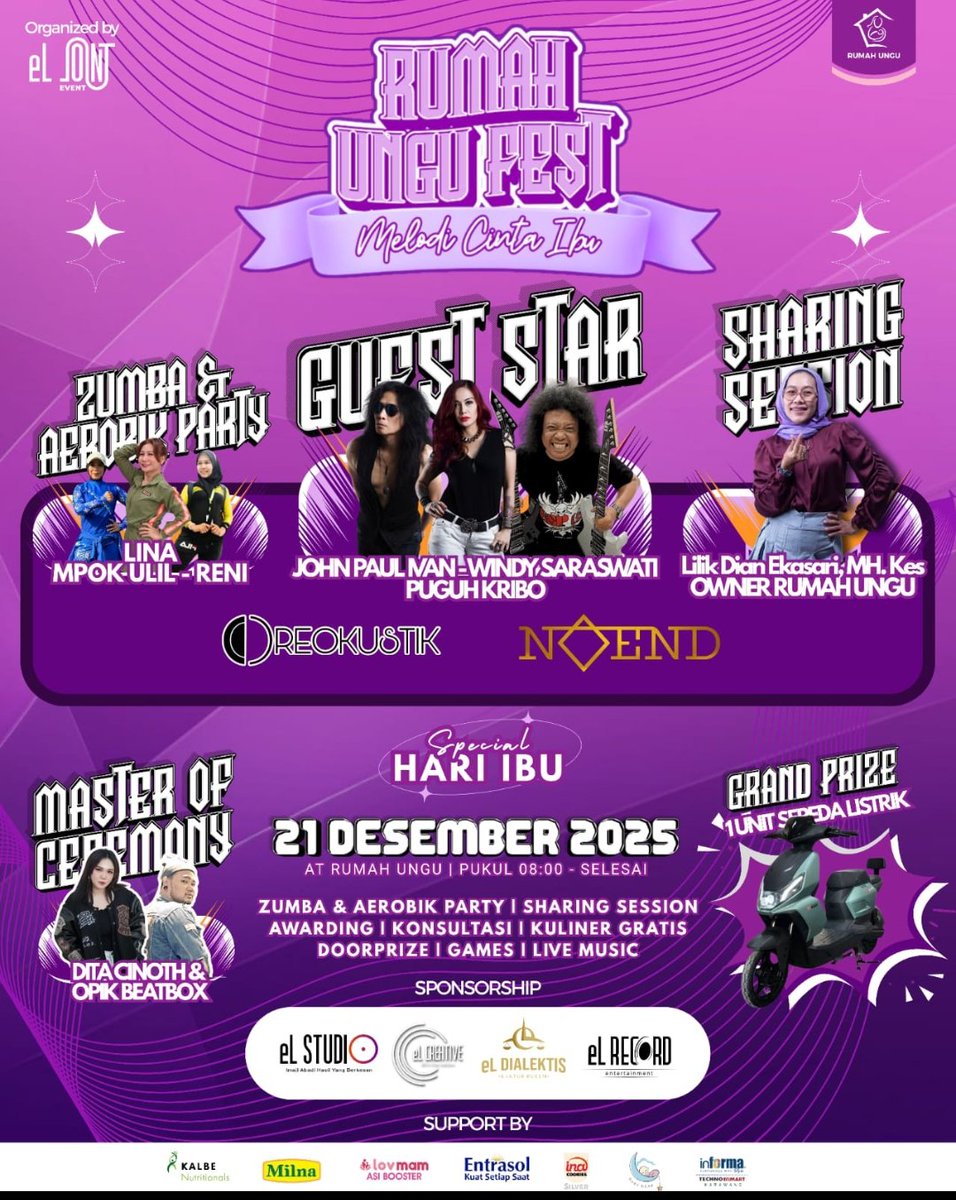 Rumah Ungu Feat - 21 Des 2025 
Guest star John Paul Ivan - Windy Saraswati - Puguh Kribo 
#rumahfestungu