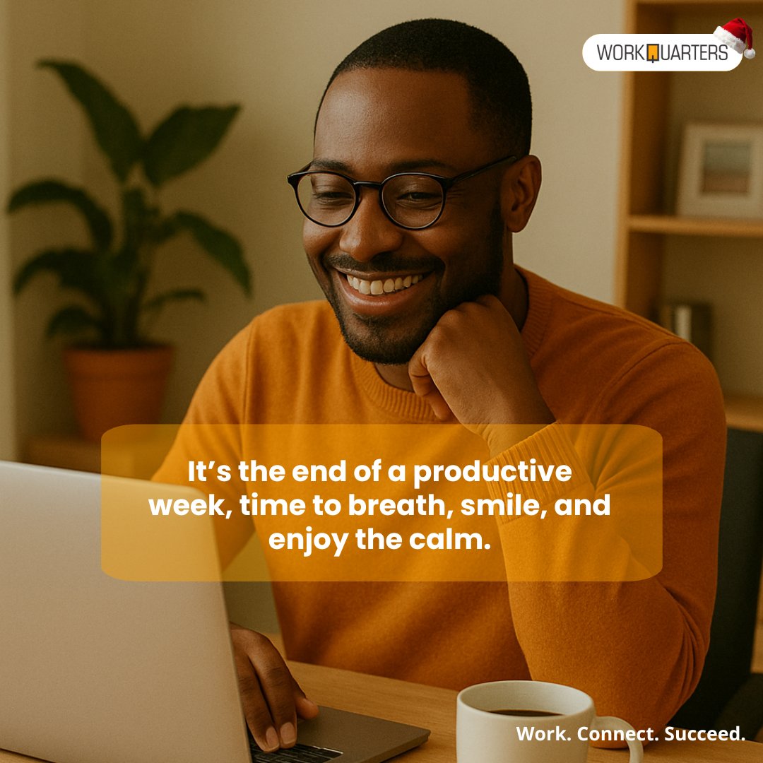 Workquarters1's tweet photo. You showed up. You did the work.

Now, pause, breathe, and enjoy the weekend 🥰 

#FridayVibe
#Workquarters
#CoworkingSpace
#Ikorodu https://t.co/uAhpaKImRm