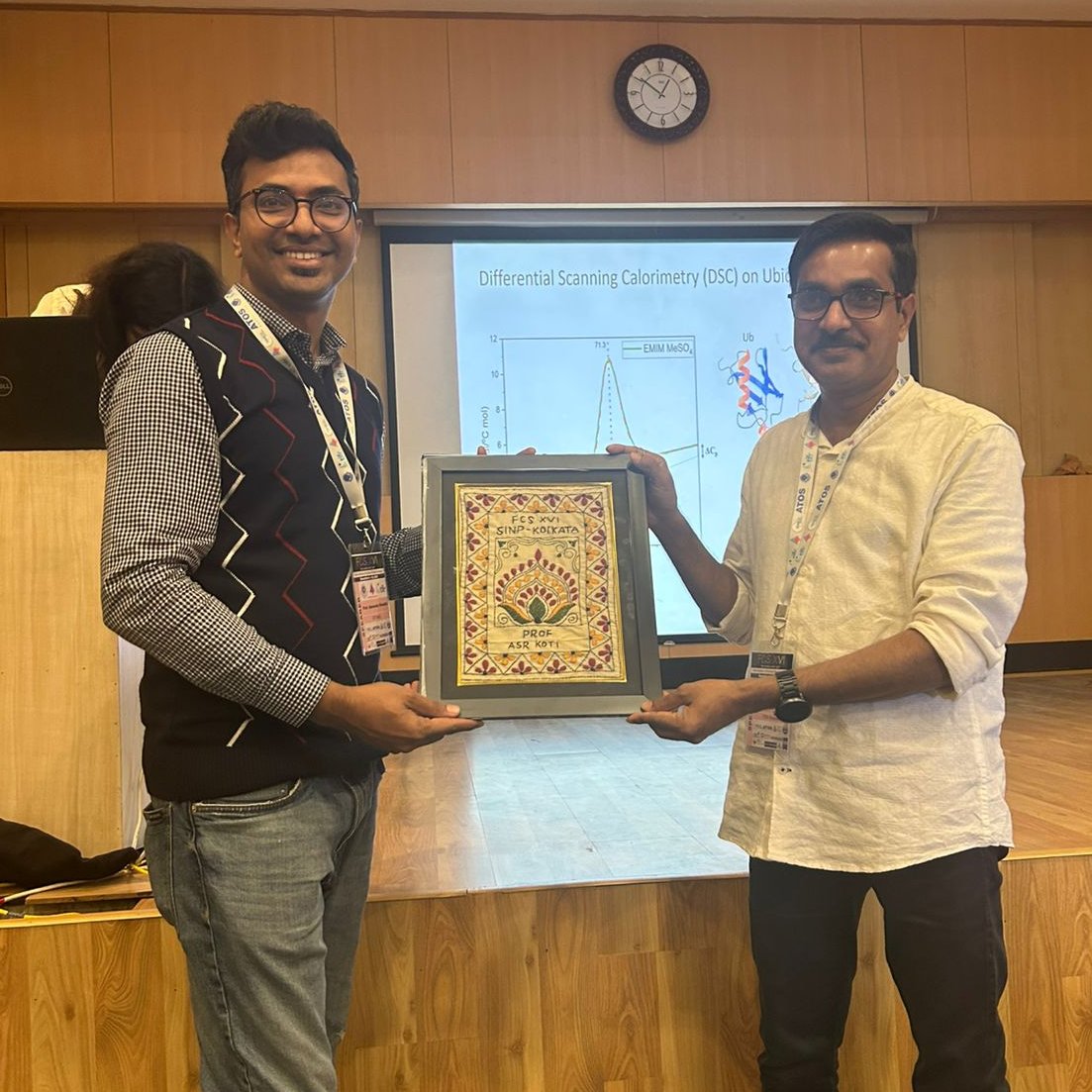 Koti_TIFR's tweet image. At FCS XVI (@ SINP) meeting recently, I presented our work on #ubiquitin stability in #ionic #liquids, which are emerging as power tools in #vaccine stabilization. Work done by @DoubtfulDex and Samroz Fatma Ilyas from our group
pubs.acs.org/doi/10.1021/ac…
#AFM #NMR @TIFRScience