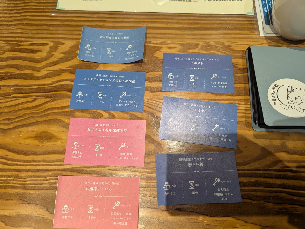 OMIyxfeka1MKwX1's tweet image. 今日やった台本
#読み合わせカフェ
#7スト