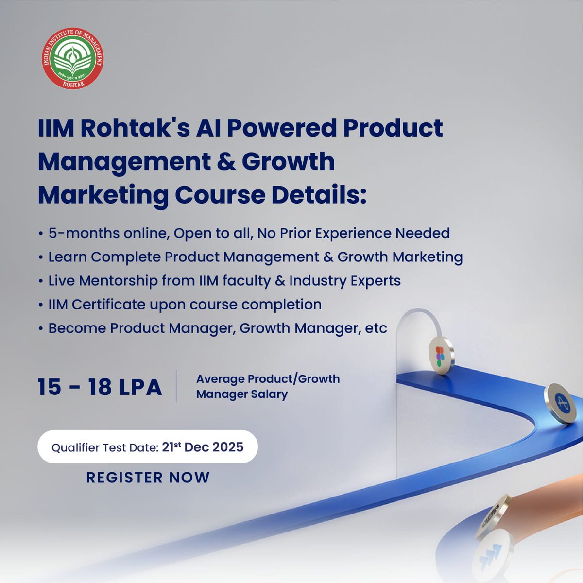IndianTechGuide's tweet image. Good News 👍

🚨 IIM Rohtak is providing a 5-month online course in AI-Powered Product Management &amp;amp; Growth Marketing

Apply here: bit.ly/IIM-AI-PM

1. Clear 1-hour Test (Fee: ₹99)
2. Learn Product Management &amp;amp; Growth Marketing from IIM Faculty
3. Get IIM Certificate