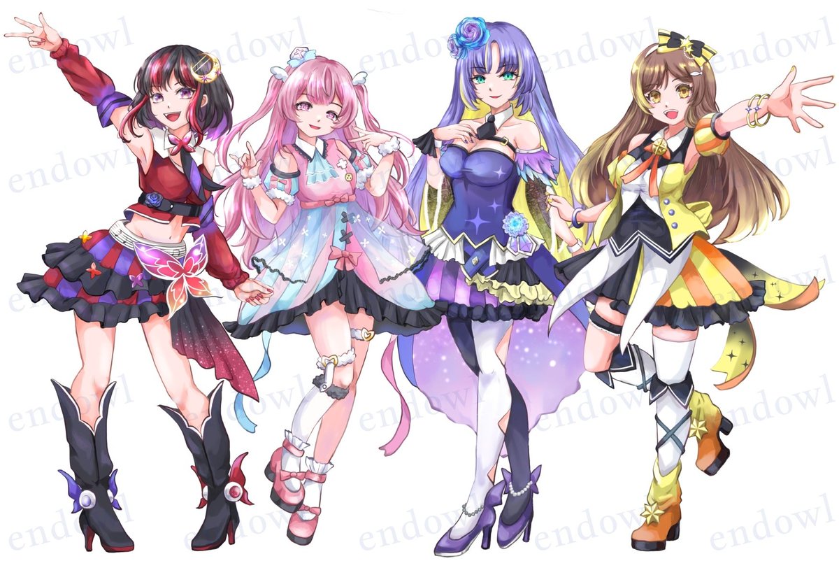 ペイラストオーダー イラスト制作いただきましたえんどーる様🫶 まじ筆が爆速。4チームの中