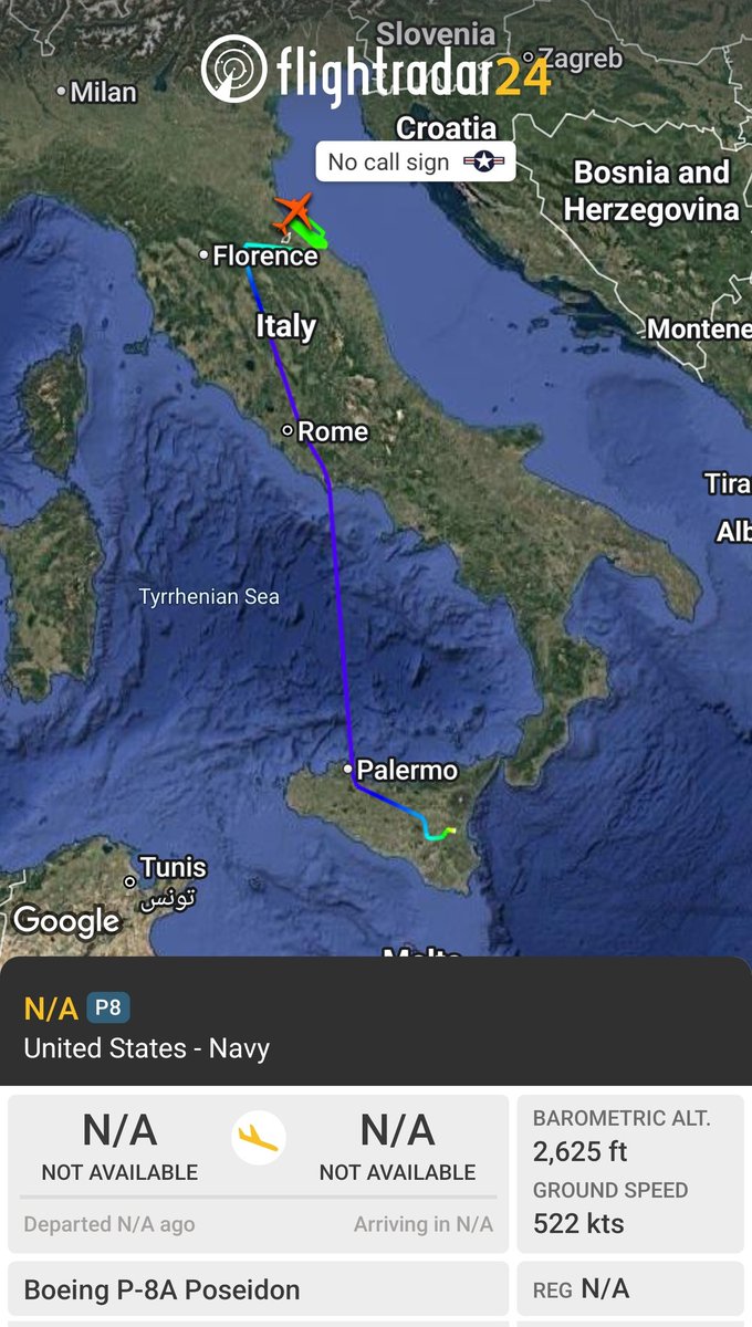 sipjack1776's tweet photo. P-8A 🇺🇲
#AE67BA
Out of Sigonella operating over the Adriatic Sea near San Marino.
@Borrowed7Time @N214WN https://t.co/9q7HP754Ef