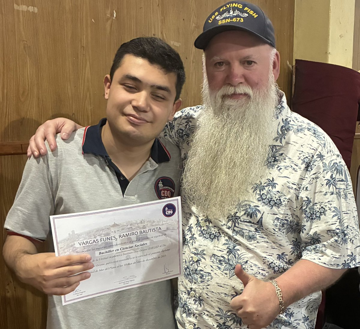 Last night I celebrated the secondary school graduation of Ramiro, son of #ARASanJuan Suboficial Principal Cayetano Vargas.