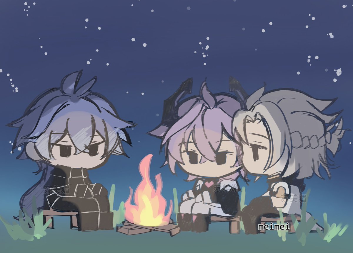 x0_meimei_0x's tweet image. i love their friendship sm!!!🌌✨🍀

#Flins #Durin #Albedo