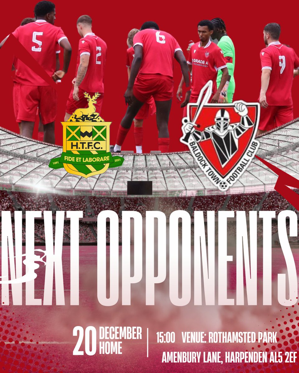 baldocktownfc's tweet image. 🎄 Next Up | Festive Finale 🎄

We’re back on the road for the final game before Christmas as Baldock Town head away to @Harpenden_Town in the @SSMFLOfficial 🚌⚽

One last push before the festivities begin 🔴⚪

#NextOpponents #COYB #FestiveFootball