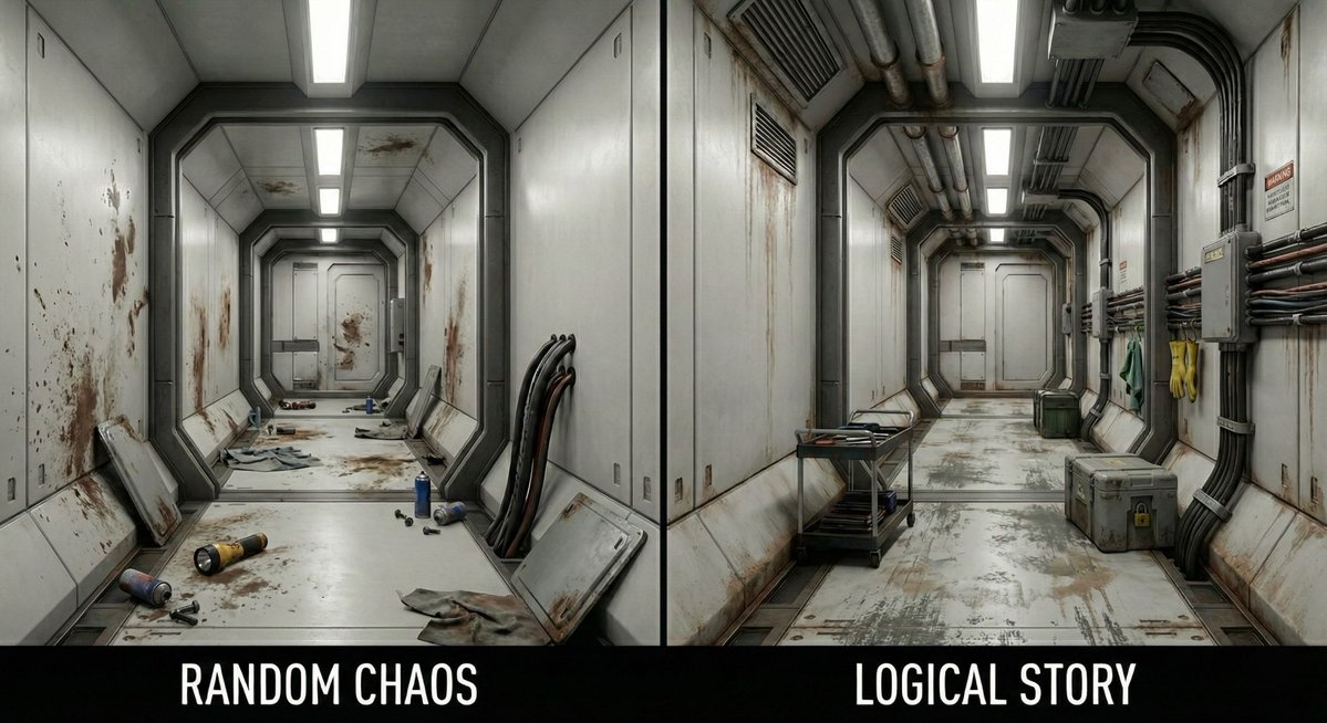 Dmitrii Kislitsin explained how treating art direction as systemic chaos can guide three key principles for creating believable environments.

Read: 80.lv/articles/3d-en…