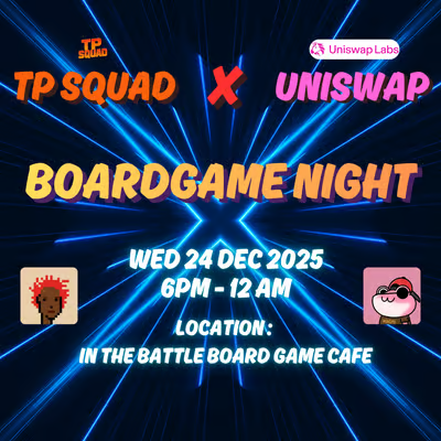tpsquad_th's tweet image. 🚨 IRL ALERT 🚨
กลับมาอีกครั้งกับงาน Meet up ของ TPSQUAD

‘2nd Meet : Boardgame Night’
💥 powered by @Uniswap💥

🗓 พุธ 24 ธ.ค. 2568 ยาวๆ หกโมงเย็นยันเที่ยงคืน
📍 In The Battle Board Game Cafe
🎟 งานนี้ Free 100%!!

มาพบปะพูดคุยพร้อมเล่นบอร์ดเกมตามประสาชาว TPSQUAD

💥 Public…