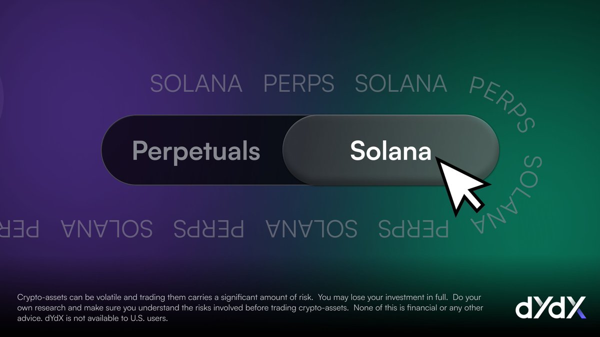ICYMI: Solana spot trading is now live on dYdX. Zero fees. Any Solana  asset. Available to U.S. users. Start here 👉 https://t.co/uMc8IgyNgh