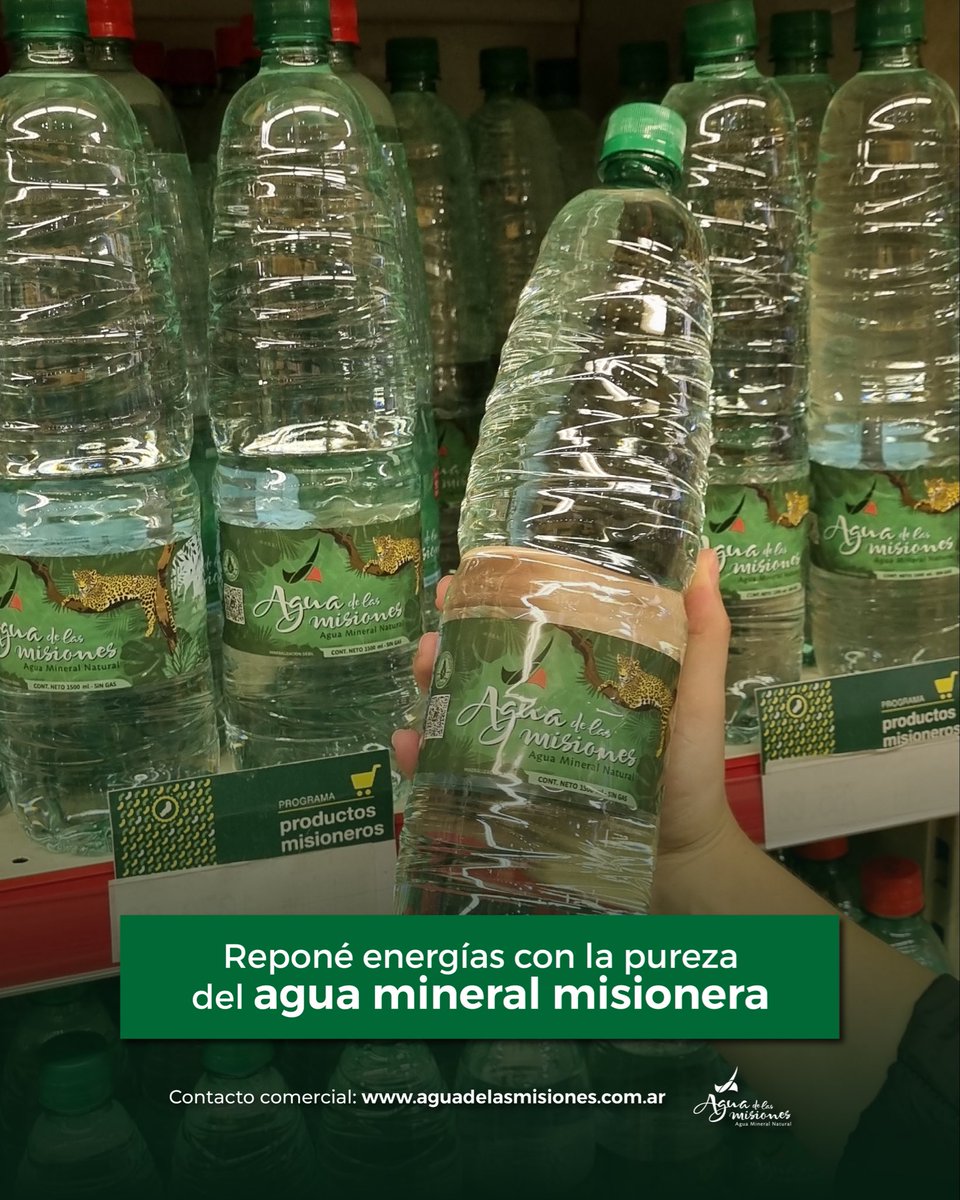 Gracias a su mineralización débil y sabor neutro, Agua de las misiones presenta un equilibrio perfecto para hidratarte con lo mejor de la naturaleza.

¡Encontrá a tu distribuidor más cercano! 🔎 👉 aguadelasmisiones.com.ar