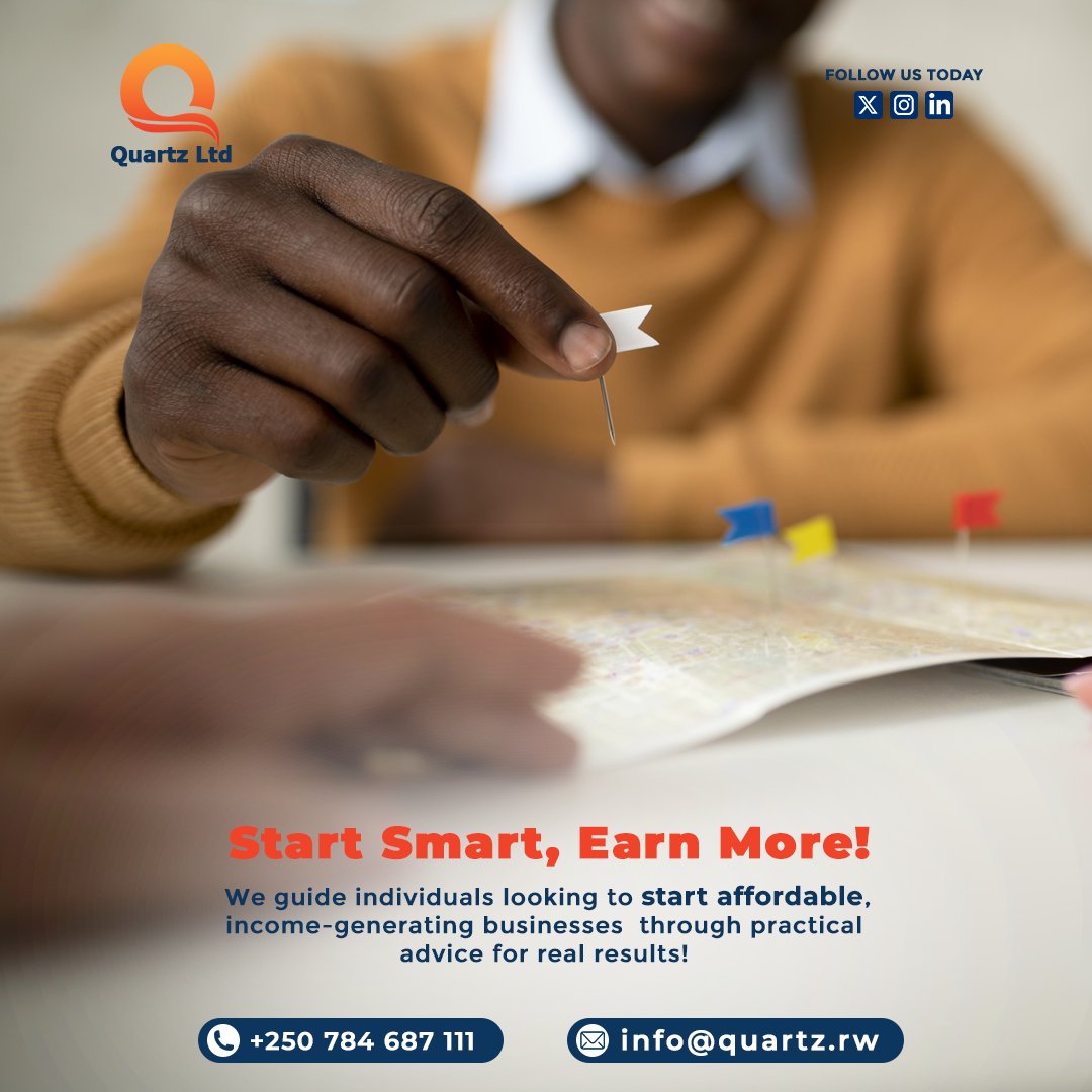 quartz_rw's tweet photo. Turn your idea into a business that works!
Work with Quartz Ltd to launch your income-generating venture today.
#QuartzLtd #EntrepreneurSupport #SmallBusinessTips https://t.co/f7sjmPU5vH