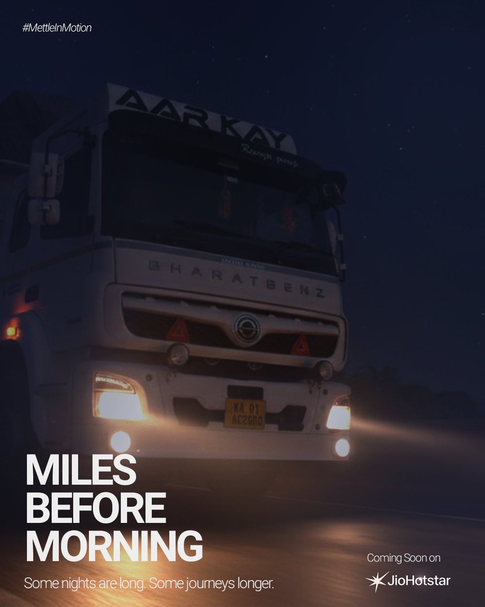 edstead101's tweet photo. When the world sleeps, the road stays awake.
Some journeys begin after midnight. A Legacy of Mettle: The @BharatBenz1 story is coming soon on @jiohotstar. #ALegacyOfMettle #BharatBenzStory #MettleinMotion #TrustOnWheels #Jiohotstar #comingsoon https://t.co/u1pejEjqjf