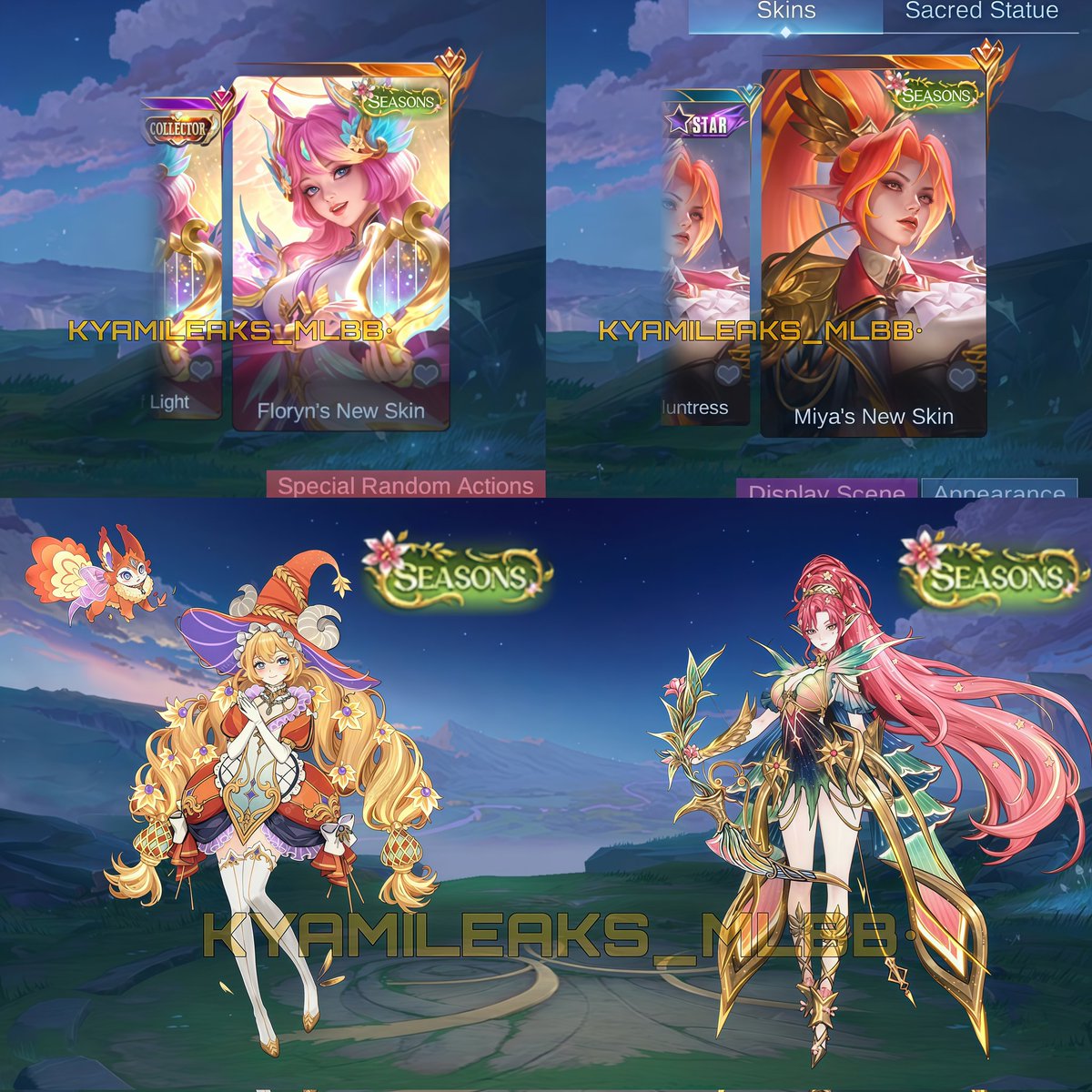 Kyamileaks's tweet photo. Upcoming 2 skin "Season Skin Tag"

- Miya ( Season Skin Tag ) 
- Floryn ( Season Skin Tag) 

#mlbbleaks 
#MLBBUPDATE https://t.co/lLRJkOZmNU