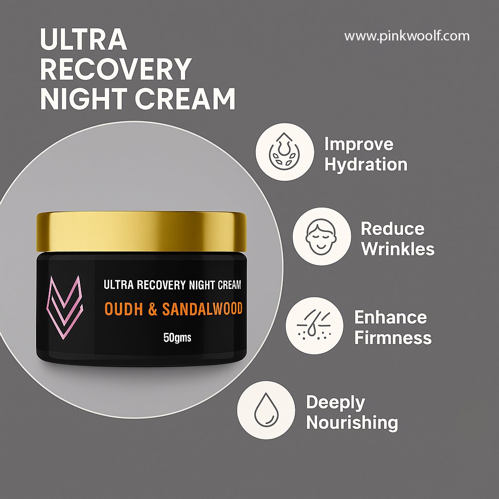Hydrate. Repair. Restore.
The Ultra Recovery Night Cream — your skin’s overnight upgrade.
#PinkWoolf #MensCare