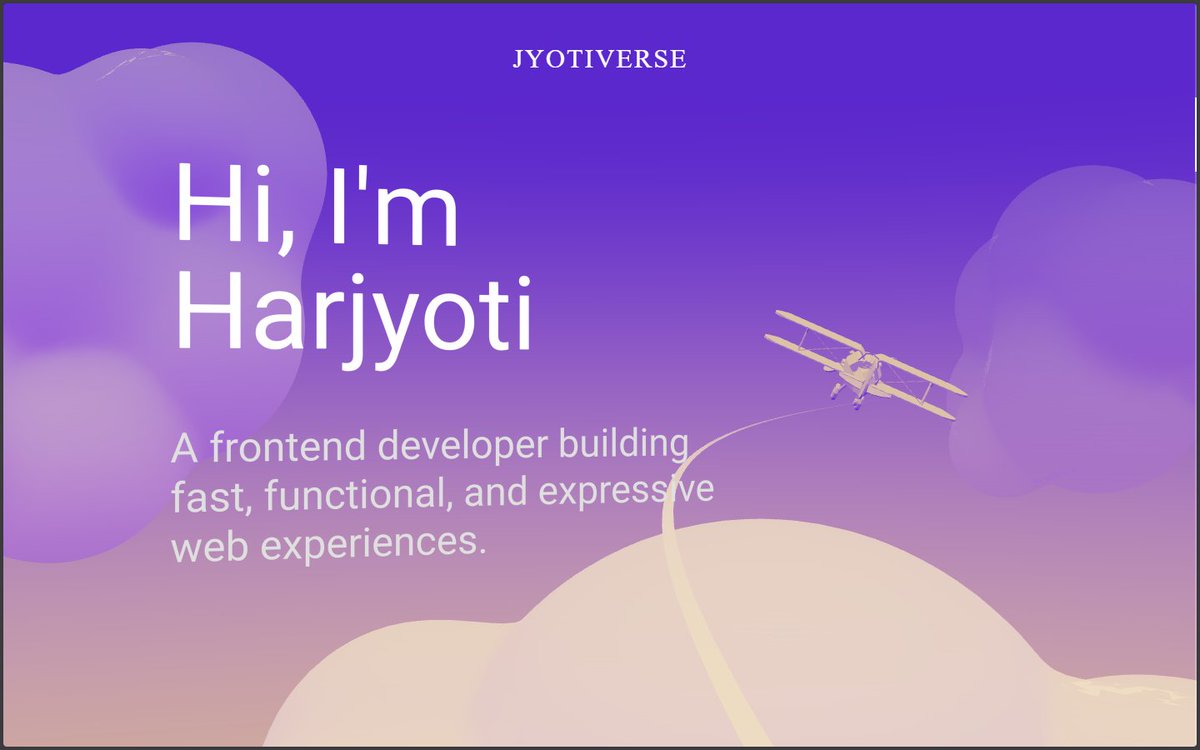 Harjyotik10's tweet image. Just launched my developer portfolio — Jyotiverse 🌌

Built with React, 3D, and smooth interactions.

Designed to show how I think and build — not just screenshots.

🔗 jyotiversedev.vercel.app

#WebDevelopment #FrontendDeveloper
#ReactDeveloper #CreativeDeveloper
#3DWeb