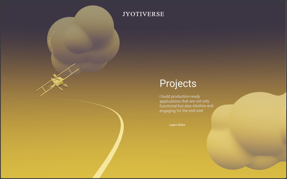 Harjyotik10's tweet image. Just launched my developer portfolio — Jyotiverse 🌌

Built with React, 3D, and smooth interactions.

Designed to show how I think and build — not just screenshots.

🔗 jyotiversedev.vercel.app

#WebDevelopment #FrontendDeveloper
#ReactDeveloper #CreativeDeveloper
#3DWeb