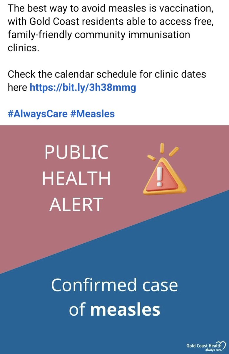 #GoldCoast #measles
#GetVaccinated #qldpol  #VaccinesSaveLives