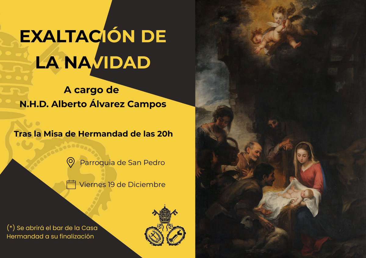 La hermandad del <a href="/CristoDeBurgos/">Hdad. Cristo Burgos</a> celebra hoy la exaltación de la Navidad a cargo de Alberto Álvarez <a href="/albertoalvcam/">Alberto Álvarez</a>