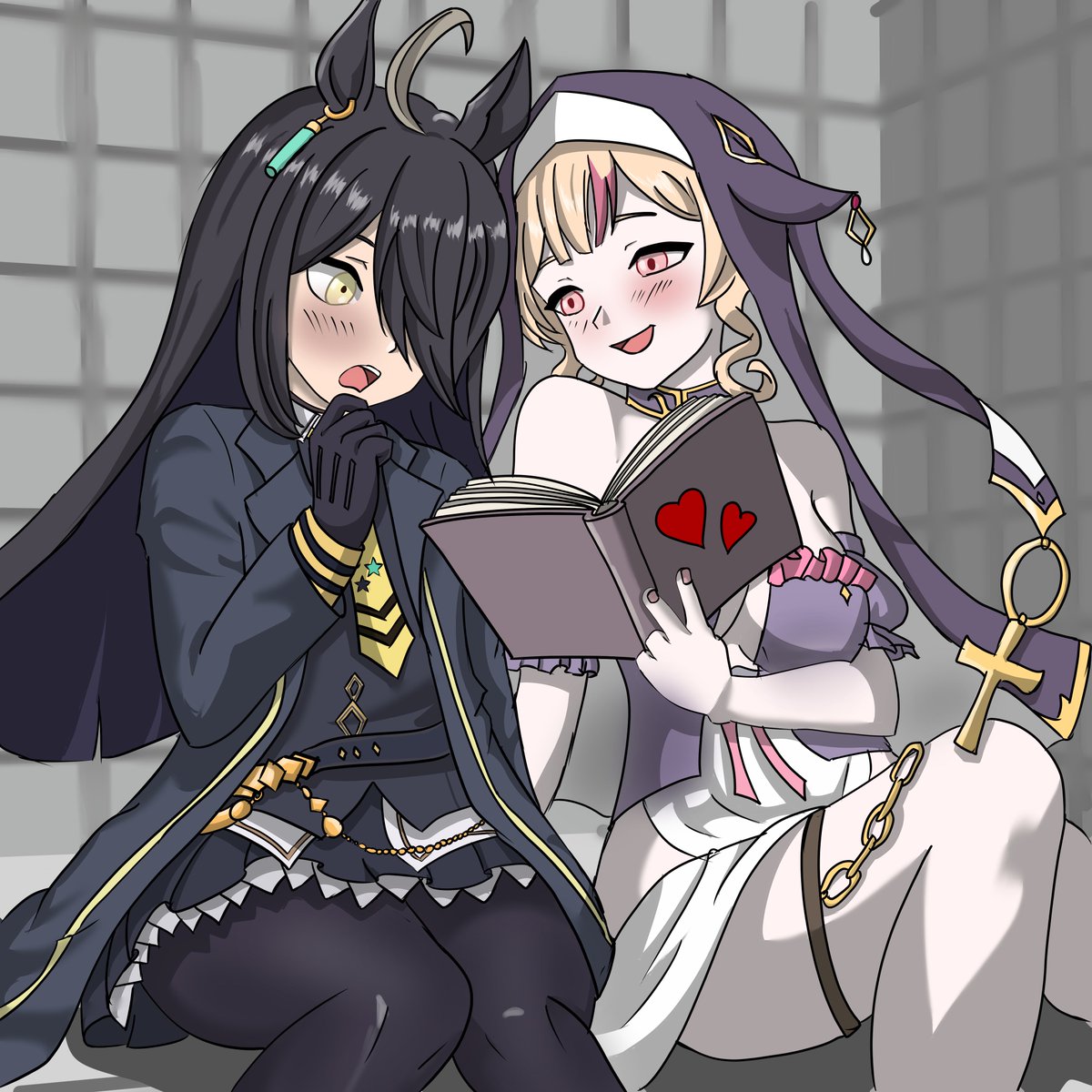 She brought a very educative book into grippy sock jail, Manhattan Cafe was curious to learn
#artsuko