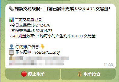 CoinbobPAC_bot's tweet photo. 最近行情不好，一周50u成本只积累5w的交易量
Pacifica上刷量的地址也从单纯刷量开始想办法赚钱了
利润+积分，都不能少 https://t.co/Y0sKc6uTO5