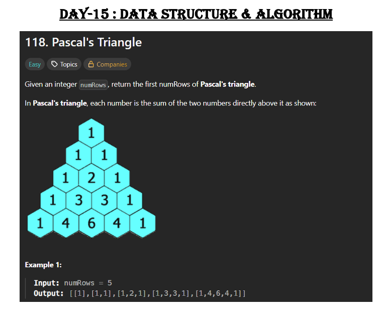 GauravK79996771's tweet image. Day 15 of #100DaysOfCode 🚀
Solved 2 LeetCode problems today:
✅ Pascal’s Triangle
✅ Palindrome Number
Focused on logic building and optimized solutions.
Consistency matters 💪
#LeetCode #DSA #Java #CodingJourney