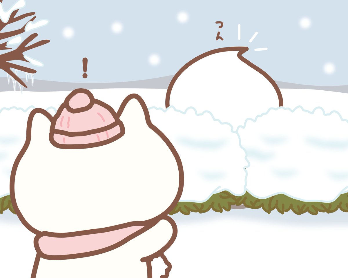 ❄️ #ホワミル と #しろたまちゃん 雪の中で待ち合わせ⛄ まっしろ
