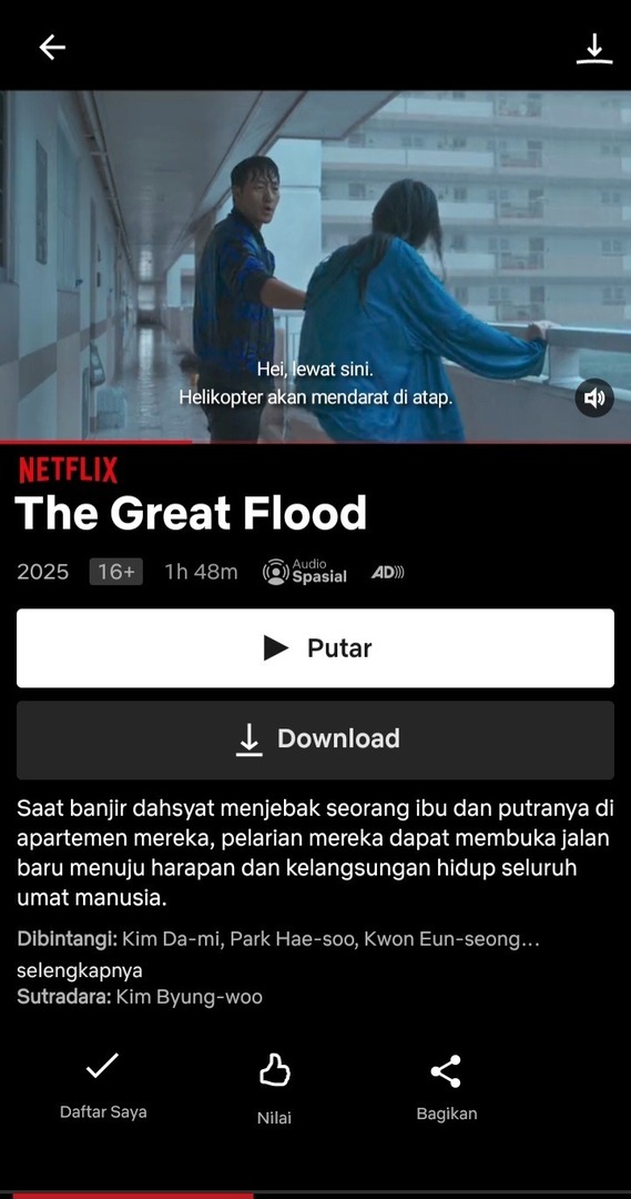 •kdm• Film The Great Flood 🌊 sudah tayang di Netflix, happy watching!🩵