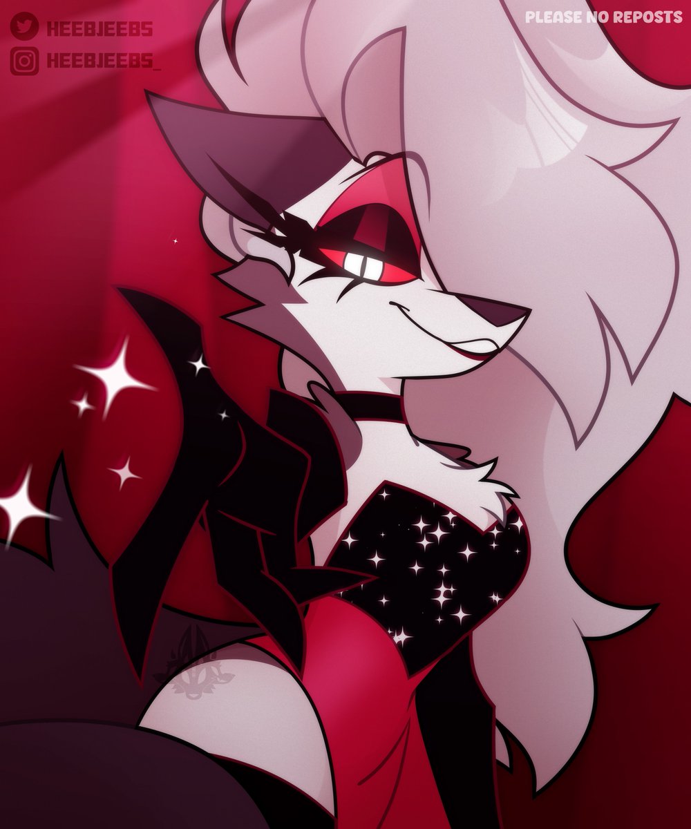 HeebJeebs's tweet image. "You want to spend your chips, 
on these fuzzy lips~" 💕💋

_
#helluvaboss #helluvabossfanart #hazbinhotel #hazbinhotelfanart #helluvabossloona