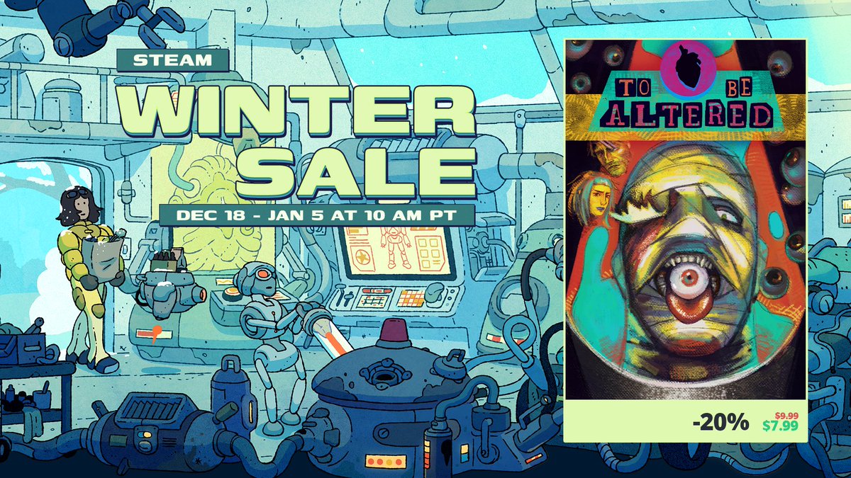 skellybed's tweet image. The Steam Winter Sale is here! ❄️ 

Try out the new queer indie horror game in early access for 20% off!

Play as an ex-detective &amp;amp; crack down on the groves’ twisted secrets.
Protect your daughter. Re-discover who you are and find what it means to be human…