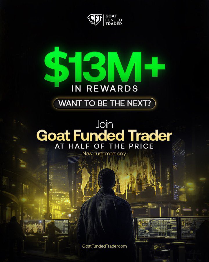 3k_LEGEND_'s tweet photo. $13M+ paid in rewards is not hype.
It’s proof of transparency.

Goat Funded Trader rewards discipline, not noise.

If you can manage risk, follow rules, and stay consistent, capital stops being your limitation.

Get funded now at half the price.
Same rules. Same payouts. Same opportunity.

If you’re serious, this is your chance to level up.

🌐 https://t.co/gSu0IlQx2k