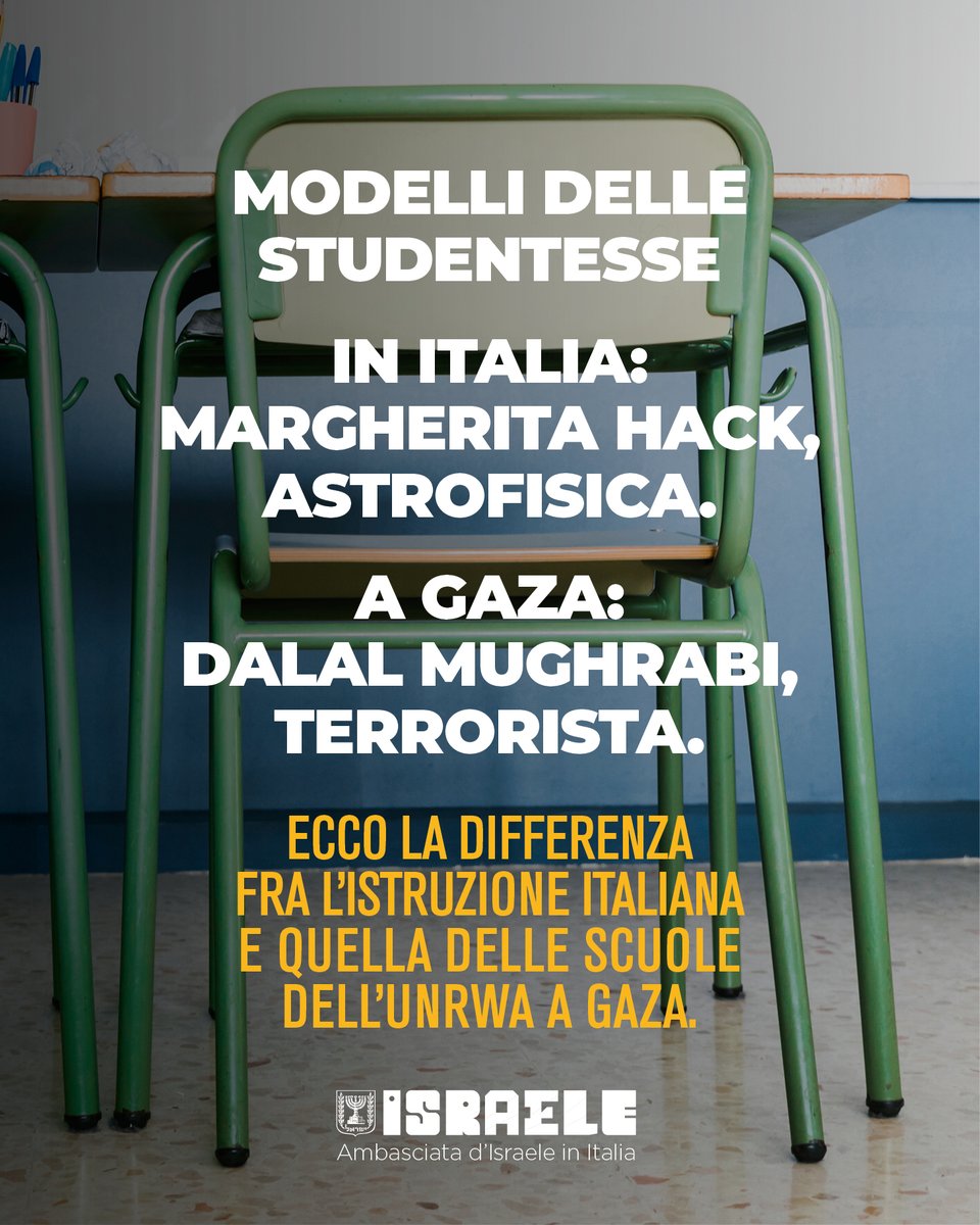 IsraelinItaly's tweet image. Hamas controlla tutto a Gaza, perfino l'educazione dei più piccoli.

Invece di imparare l'importanza di valori come la pace, la tolleranza e la coesistenza, i bambini palestinesi vengono educati all'odio e alla violenza verso gli eterni nemici: gli ebrei, Israele e l'Occidente.…