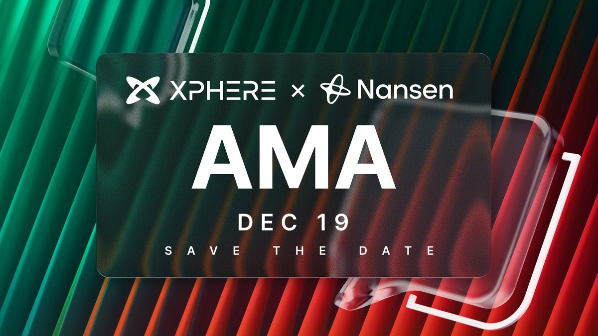 📸SAVE THE DATE :Xphere x NANSEN AMA

🗓️ Date: Dec 19🕒 Time: 12:00 UTC (20:00 SGT)🎙️ Platform: X Spaces - LINK TBD

We’ll talk about:

• 4,000 TPS performance

• PoW-grade security

• Why Smart Money is watching Xphere

Set your reminder.You don’t want to miss this