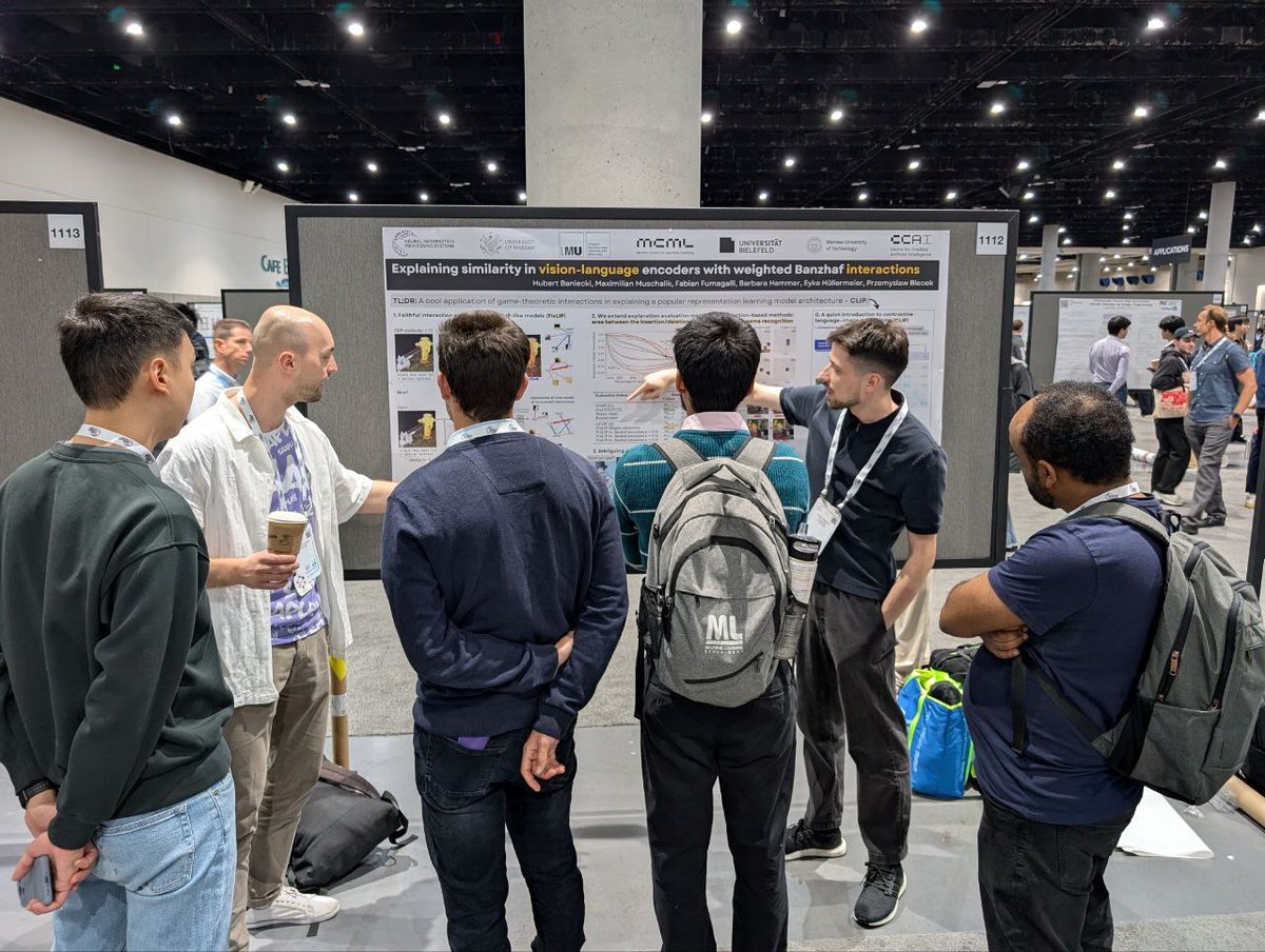 AIML_LMU's tweet image. 🤝Maximilian Muschalik and @hbaniecki, Timo Löhr and @pwhofman0 (🎯spotlight paper), @timokauf and Clemens Damke brought back from #NeurIPS2025 true inspiration🪄, new ideas💡 as well as some nice fotos 📸.