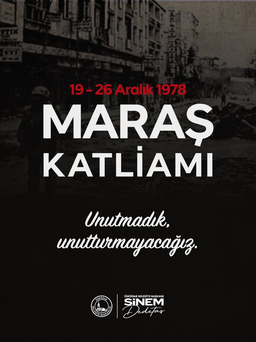 sdedetas's tweet image. Maraş Katliamı, bu ülkenin vicdanında kapanmayan bir yaradır. Yaşamını yitiren tüm canları saygıyla anıyorum.

Unutmadan, unutturmadan; adalet ve toplumsal barış için mücadelemizi sürdürüyoruz.