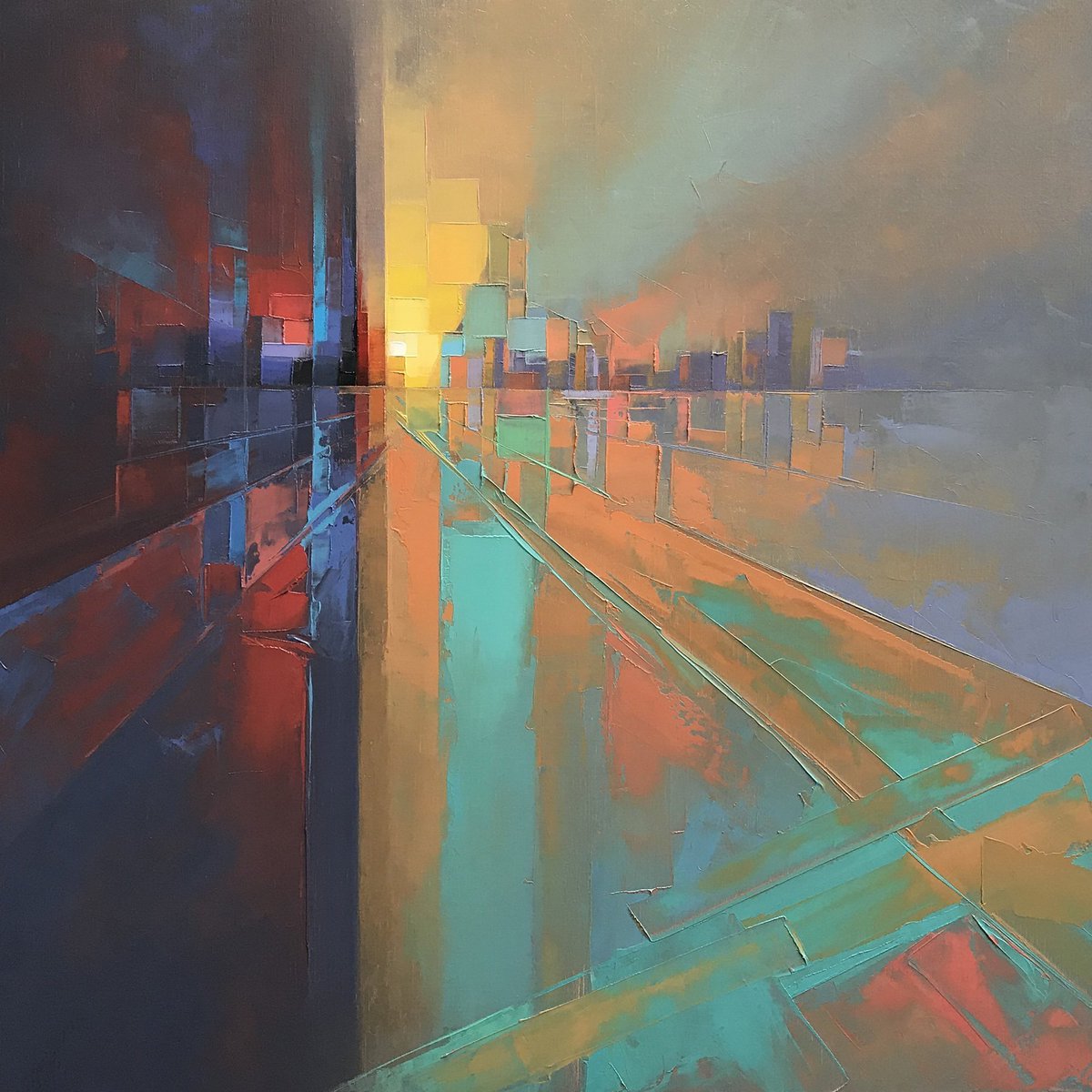 FedeItaliano76's tweet image. Abstract cityscapes by U.K.-based artist Jason Anderson