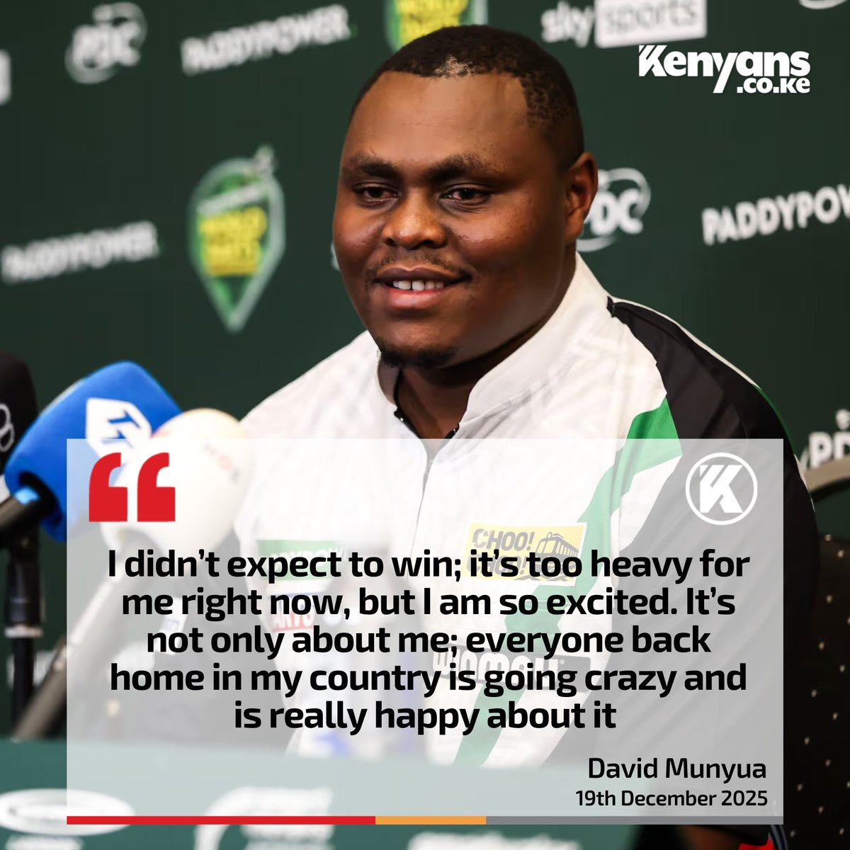 Kenyans's tweet image. I didn’t expect to win, everyone back home in my country is going crazy - David Munyua