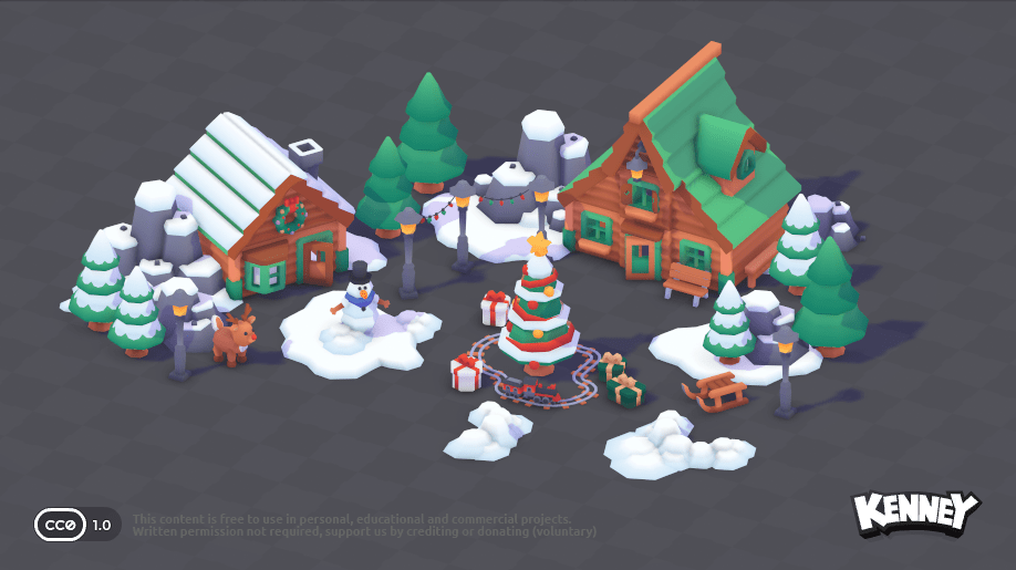 KenneyNL's tweet photo. Hope you'll all have a great holiday season! My Holiday Kit contains over 100 3D models and it's completely free to download and use in your games. No need for a donation, or credits - it's all yours! ✨🎁

https://t.co/SphI7ORgp1 https://t.co/wn3Y1cu0uz