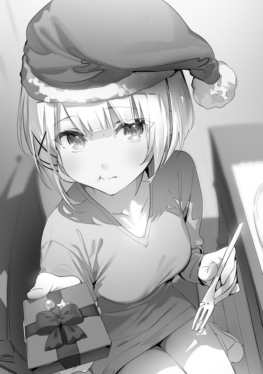 tanteiwamou_'s tweet image. 「めりーくりすます（もぐもぐ）」
 #たんもし #クリスマス