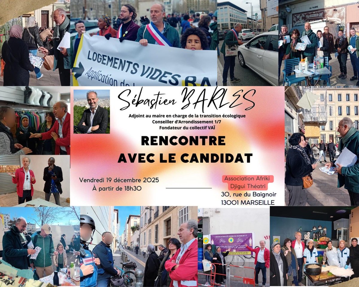🌟 Ce vendredi 19 décembre, on se retrouve pour le lancement de la campagne de <a href="/sebbarles/">Sébastien Barles</a>, tête de liste LFI / Vaï pour les 1ᵉ et 7ᵉ arrondissements.
Nous serons tous là pour le soutenir et partager ce moment avec lui.
📍Afriki Djigui Théatri
30, rue du Baignoir – 13001
🕕18h15