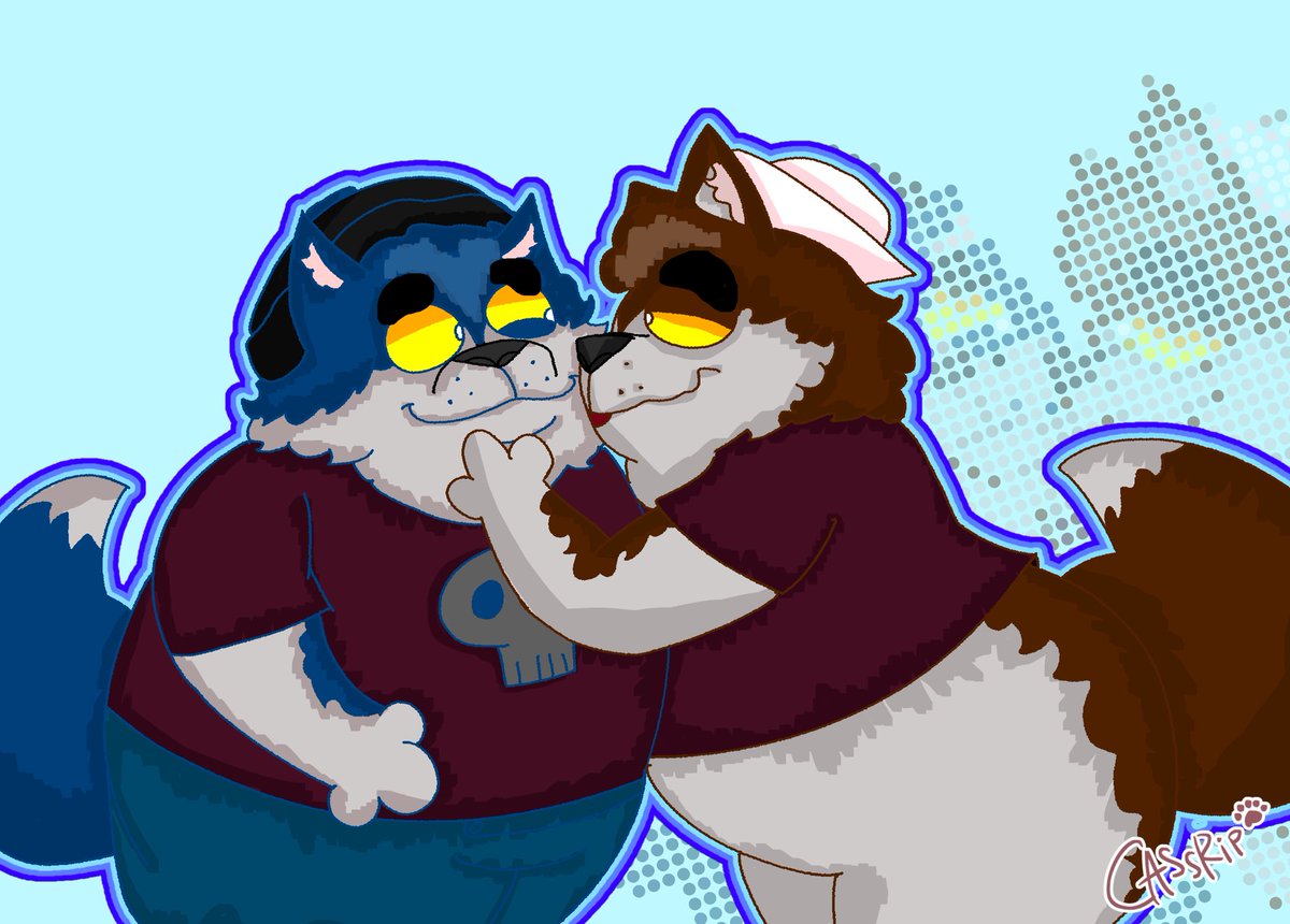 Cassripp's tweet image. The 2 Husky’s so affectionate…