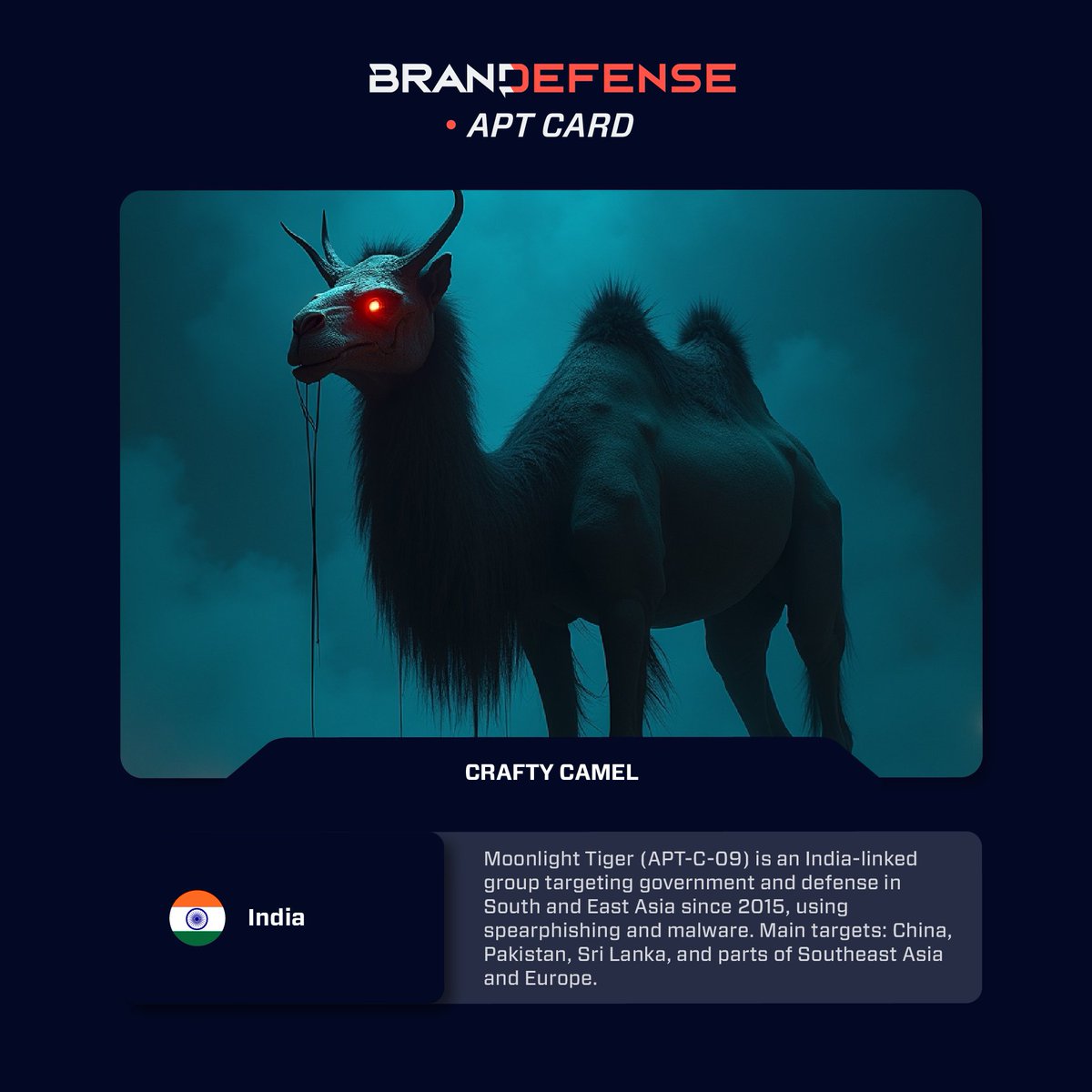Iran-aligned APT continuing cloud-focused espionage ops since 2017.

👉 Dive into Crafty Camel’s tactics &amp; targets:
🔗 eu1.hubs.ly/H0qt91v0

#Brandefense #APT #SecOps